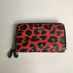 Leopard print coach wallet